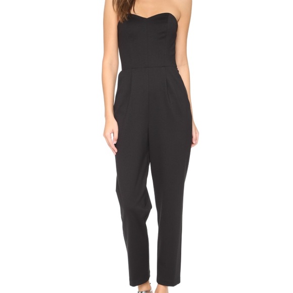 Express Pants - Express Black Jumpsuit With Sweetheart Neckline